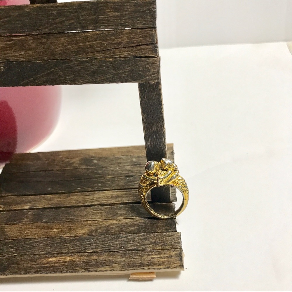 Gold Toned Lovebird Ring